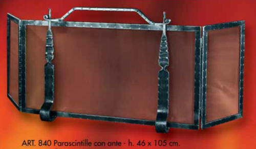 accessori per camino Parascintille con ante Linea Rustica 840
