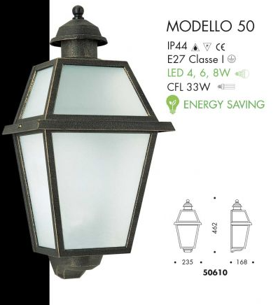 ILLUMUNAZIONE DA ESTERNO MEZZA LANTERNA ART.50